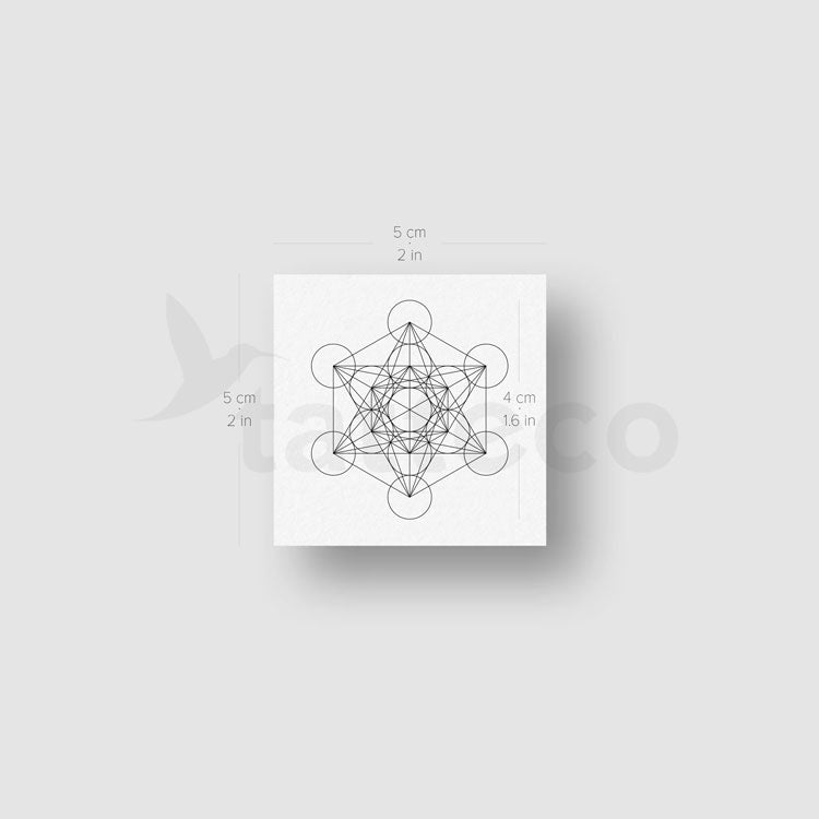 Metatron's Cube Temporary Tattoo - Set of 3