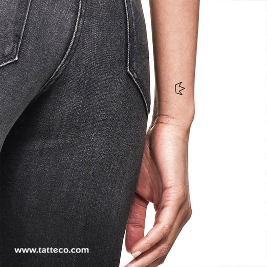 Tatuaje temporal de corona minimalista pequeño (juego de 3)