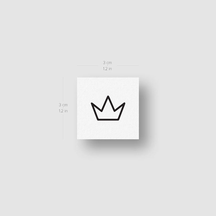 Small Minimalist Crown Temporary Tattoo - Set of 3