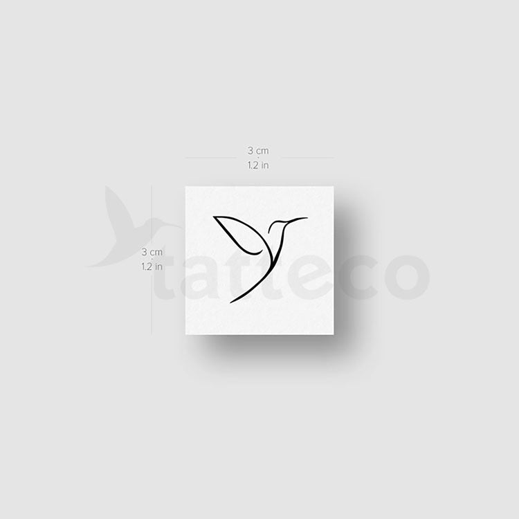 Minimalist Tatteco Hummingbird Temporary Tattoo - Set of 3