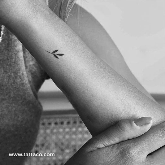 Tatuaje temporal de brote negro pequeño - Juego de 3
