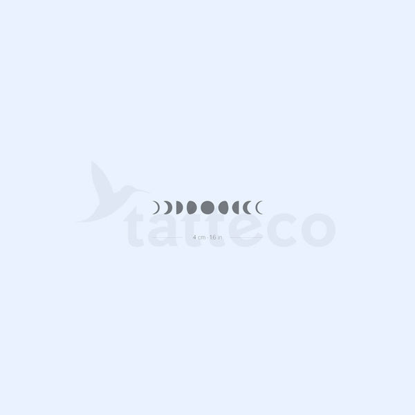 Small Moon Phases Semi-Permanent Tattoo - Set of 2