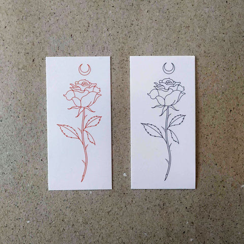 Moon Rose Couple by Jakenowicz Temporary Tattoo Set