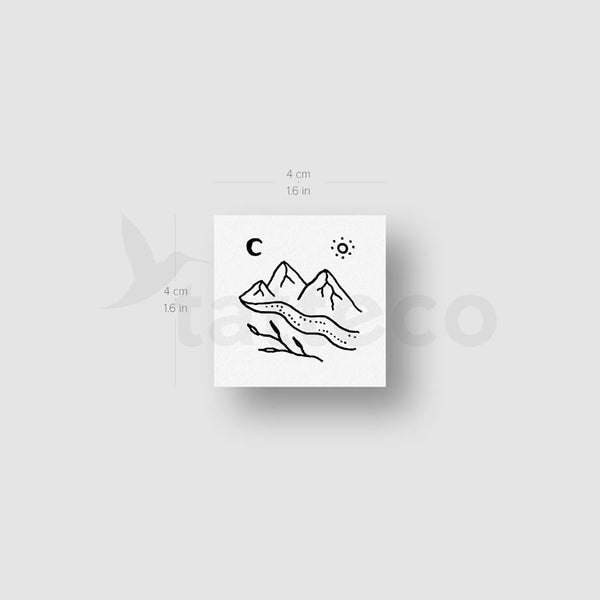Mountain River Temporary Tattoo by Tukoi - Set of 3