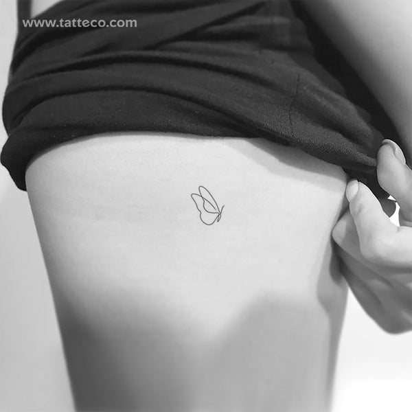 Continuous Line Butterfly Temporary Tattoo - Set of 3