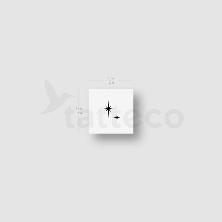 Shining Star Sparkles Temporary Tattoo - Set of 3