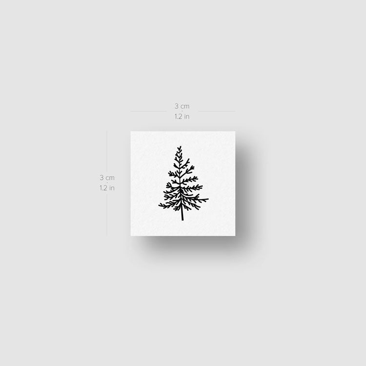 Small Pine Tree Temporary Tattoo - Set of 3