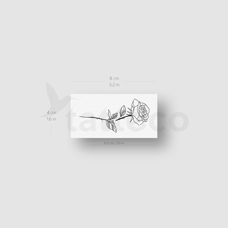 Rose Temporary Tattoo by 1991.ink - Set of 3