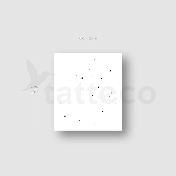Minimalist Sagittarius Constellation Temporary Tattoo - Set of 3