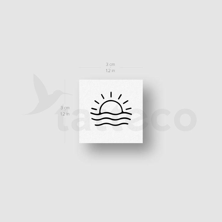Sea Sunrise Temporary Tattoo - Set of 3