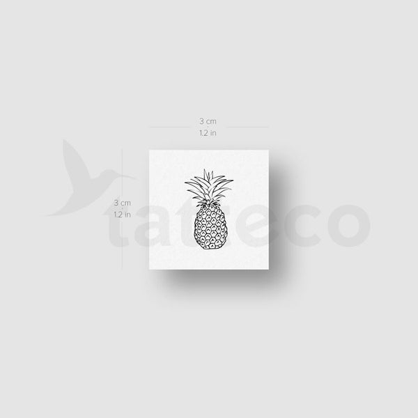 Small Pineapple Temporary Tattoo - Set of 3