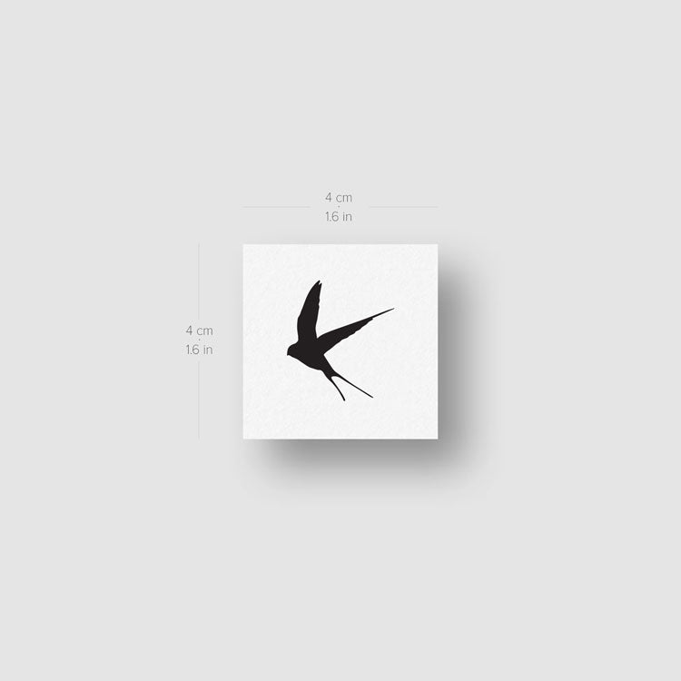 Black Swallow Temporary Tattoo - Set of 3