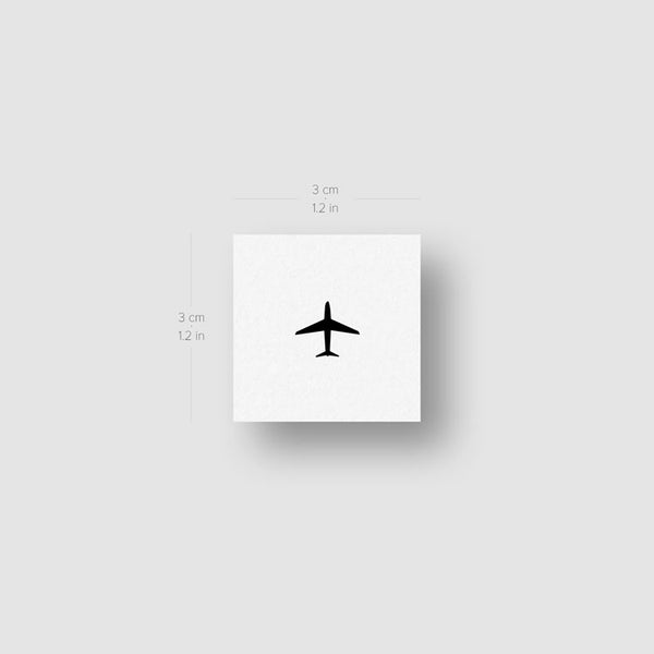 Minimalist Micro Airplane Temporary Tattoo - Set of 3