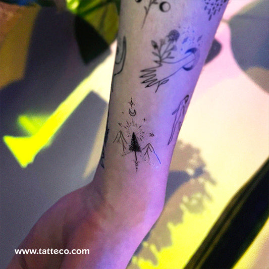 Tatuaje temporal de árbol de montaña de Tukoi - Juego de 3