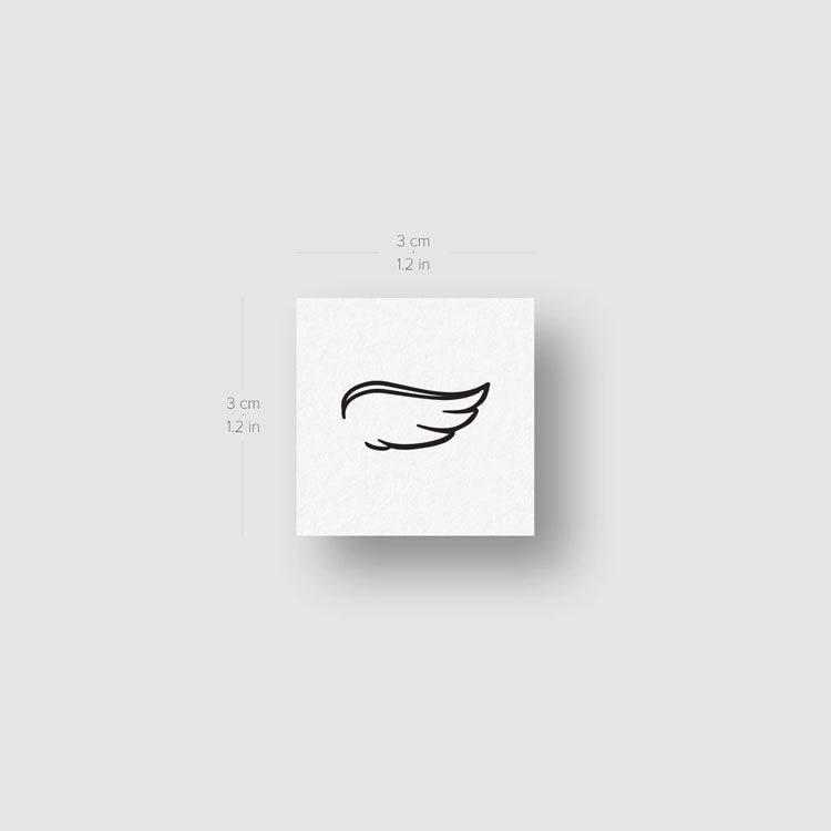 Minimalist Pair of Wings Temporary Tattoos - Set of 3+3
