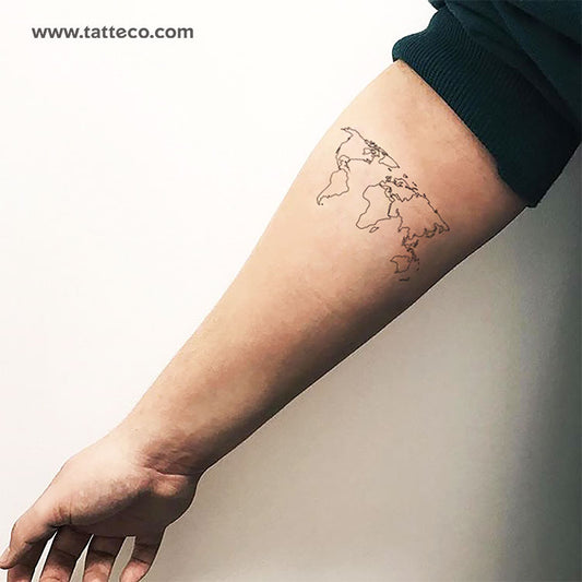 Tatuaje temporal de mapa del mundo (juego de 3)