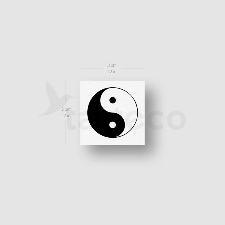 Tatuaje temporal Yin Yang - Juego de 3