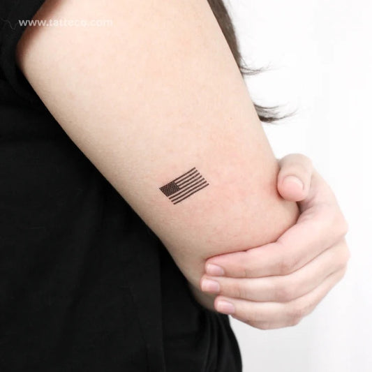 4th July Tattoos: Black and White American flag tattoo
