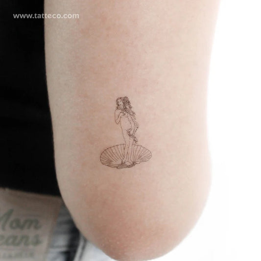 Aphrodite Tattoo: Botticelli's Venus fine line tattoo