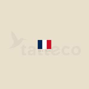 Small French Flag Temporary Tattoo - Set of 3