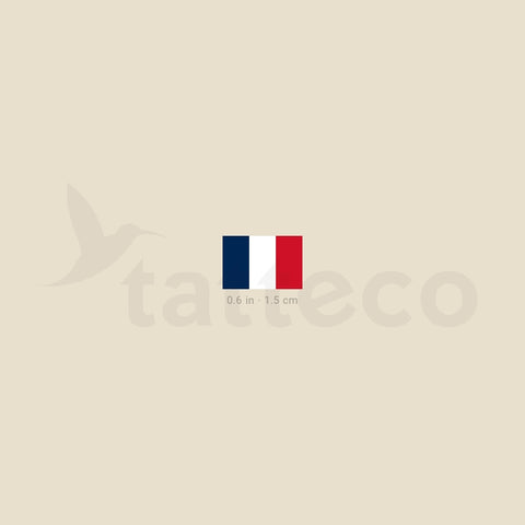 Small French Flag Temporary Tattoo - Set of 3