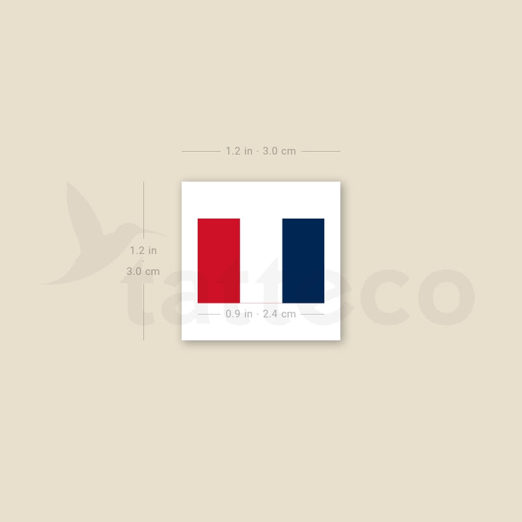 French Flag Temporary Tattoo - Set of 3