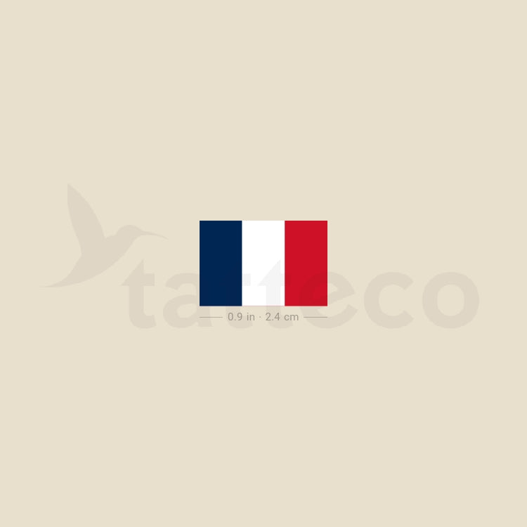 French Flag Temporary Tattoo - Set of 3