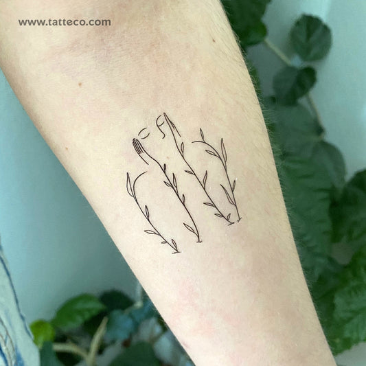 Tatuaje temporal floreciente - Juego de 3