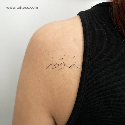 Tatuaje temporal de la montaña dormida - Juego de 3