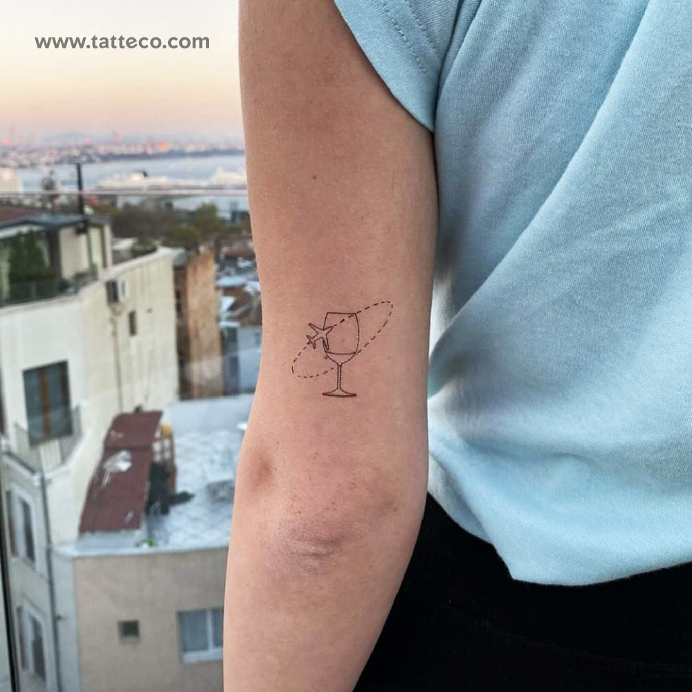 Wine Traveller Temporary Tattoo by Cagri Durmaz - Set of 3