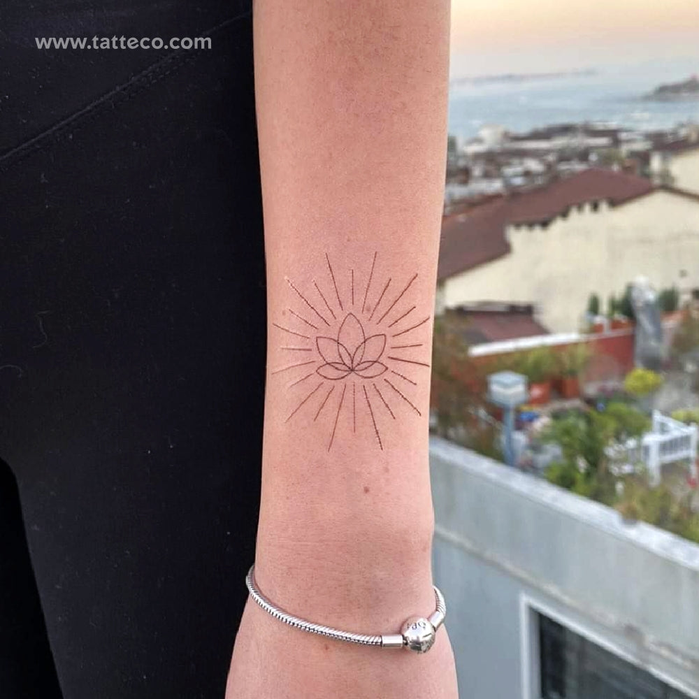 Shiny Lotus Flower Temporary Tattoo by Cagri Durmaz - Set of 3