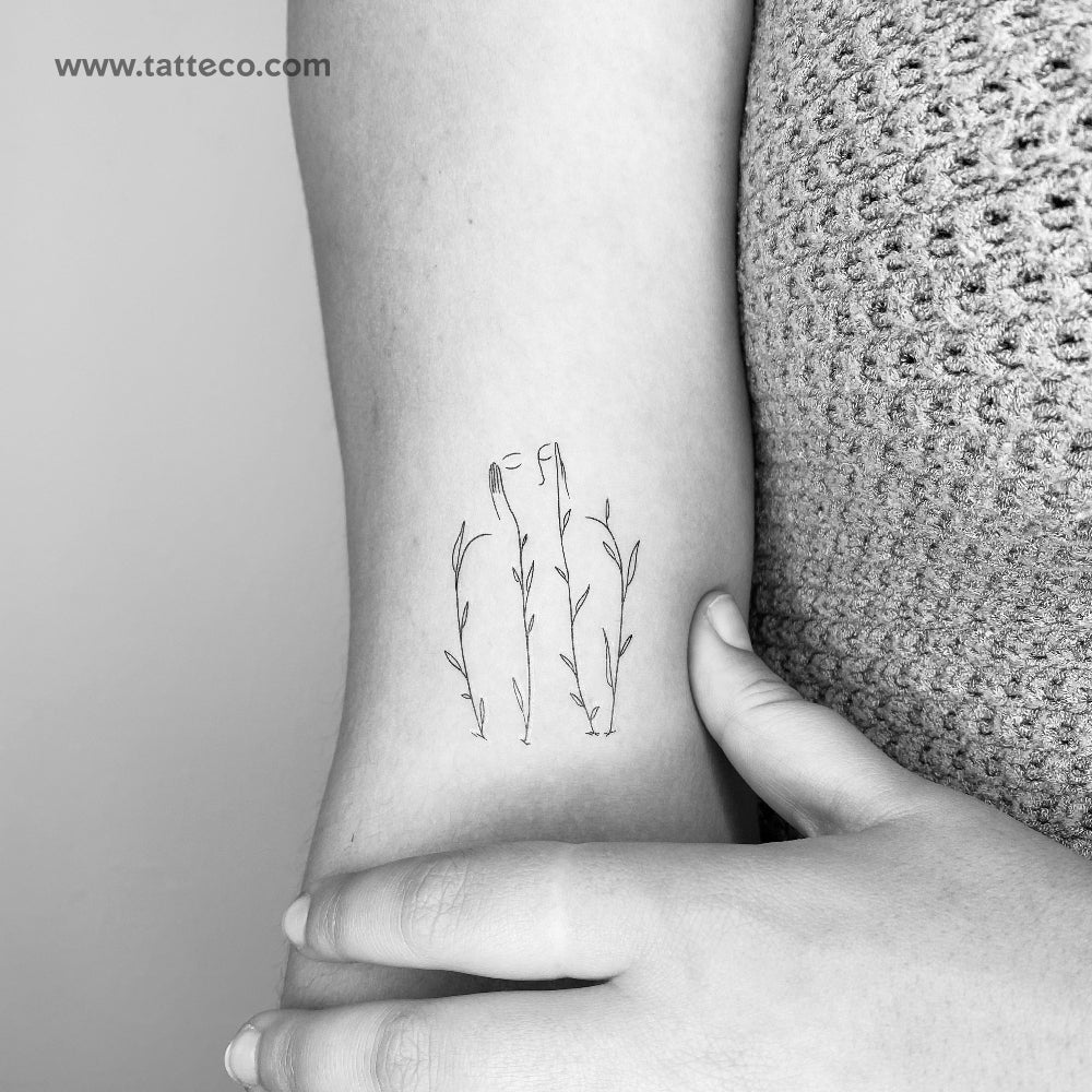 Tatuaje temporal floreciente - Juego de 3