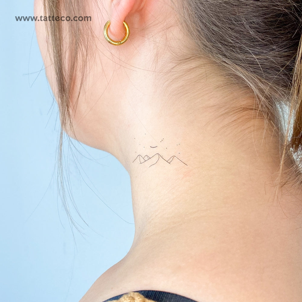 Sleeping Mountain Temporary Tattoo - Set of 3