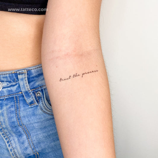 Tatuaje temporal "Confía en el proceso" - Juego de 3
