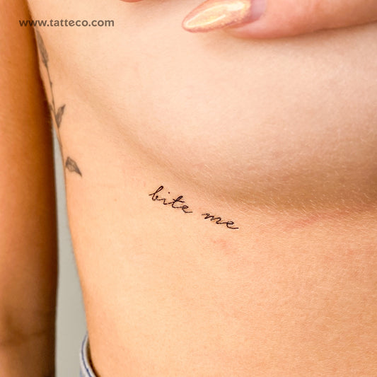 Bite Me (Black) Temporary Tattoo - Set of 3