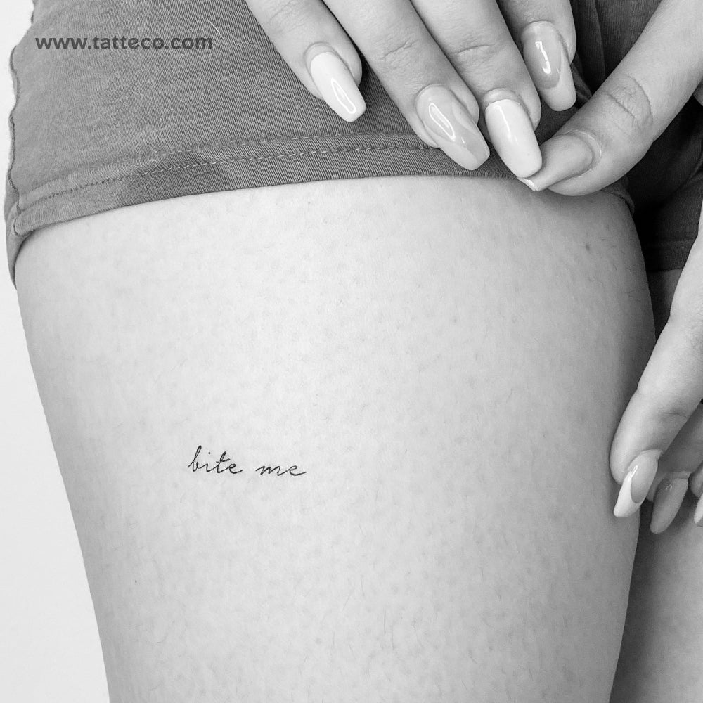 Bite Me (Black) Temporary Tattoo - Set of 3