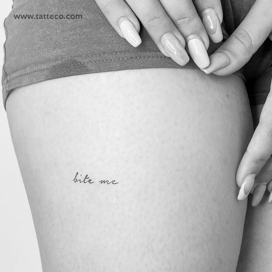 Bite Me (Black) Temporary Tattoo - Set of 3