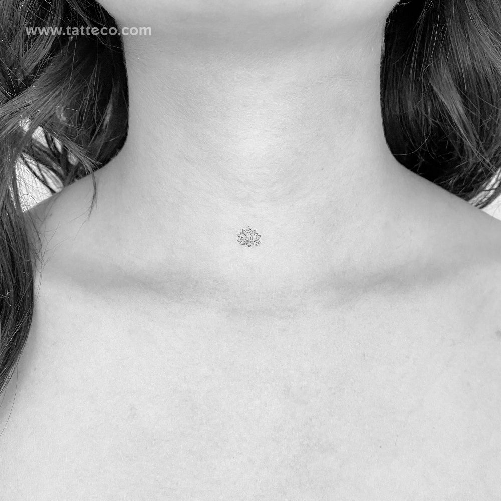 Tiny Sacred Lotus Temporary Tattoo - Set of 3