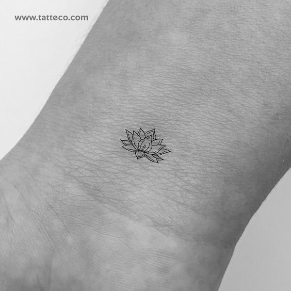 Tiny Sacred Lotus Temporary Tattoo - Set of 3