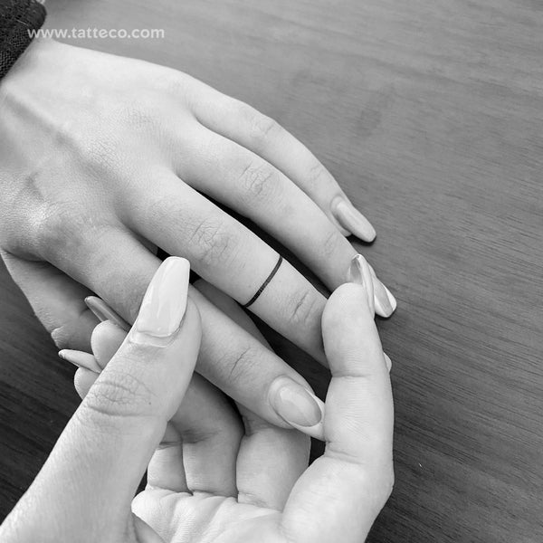 Ring Line Temporary Tattoo - Set of 3