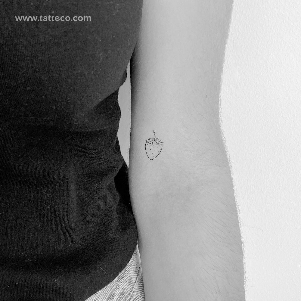 Strawberry Temporary Tattoo - Set of 3