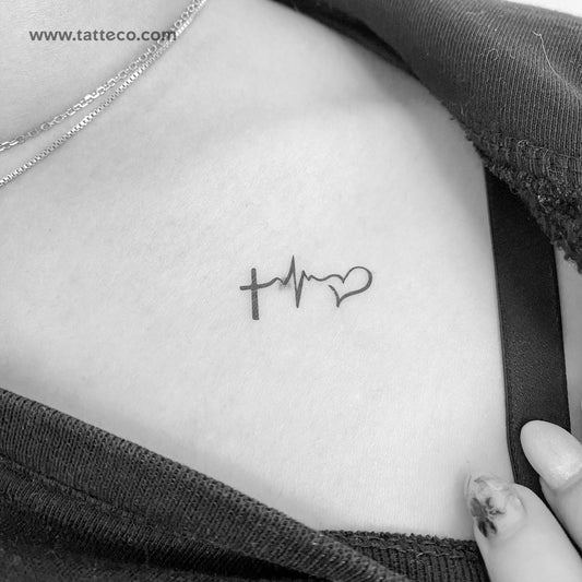 Tatuaje temporal pequeño de fe, esperanza y amor (juego de 3)