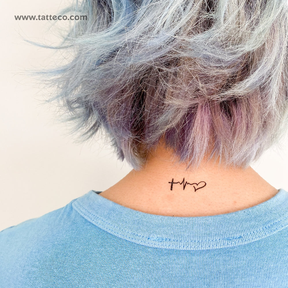 Tatuaje temporal pequeño de fe, esperanza y amor (juego de 3)