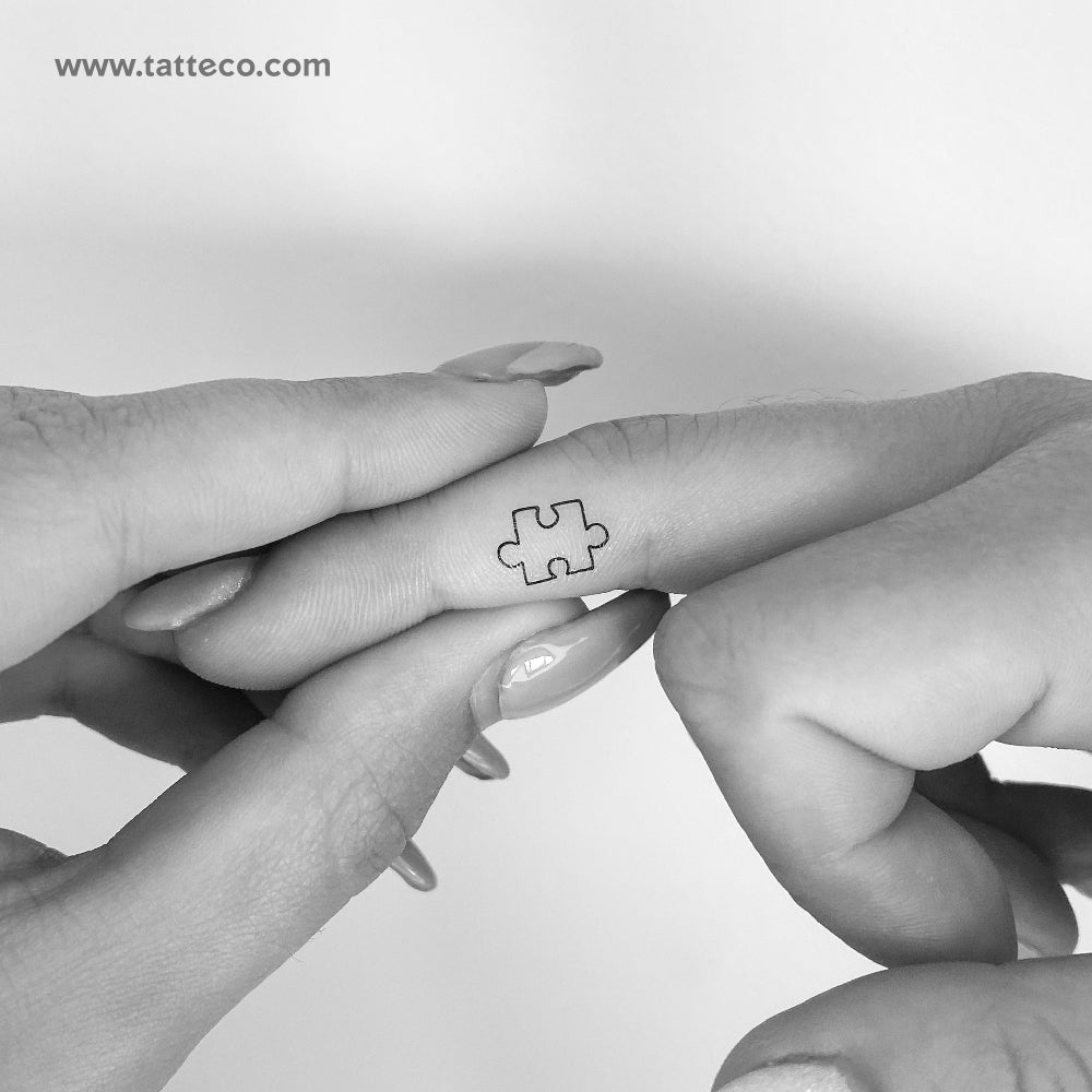 Little Puzzle Piece Temporary Tattoo - Set of 3