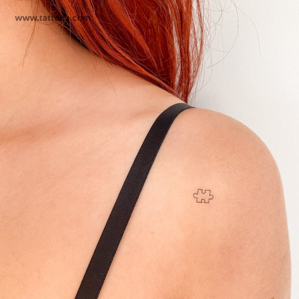 Little Puzzle Piece Temporary Tattoo - Set of 3