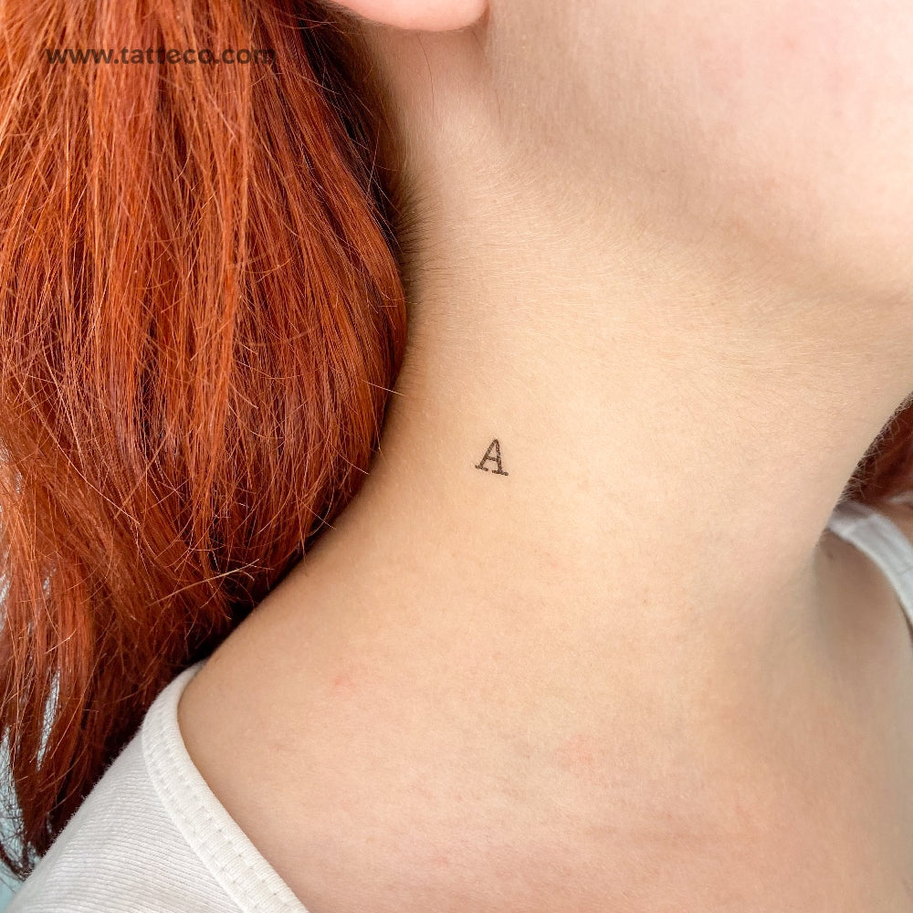 Tatuaje temporal de letra mayúscula de máquina de escribir (juego de 3)