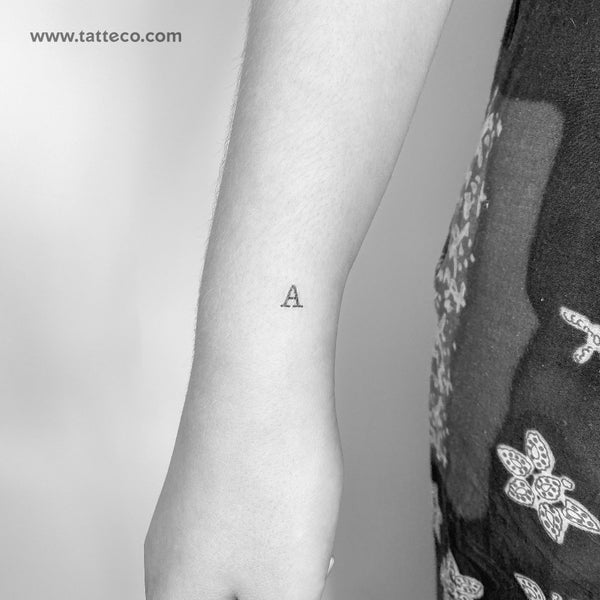 A Uppercase Typewriter Letter Temporary Tattoo - Set of 3