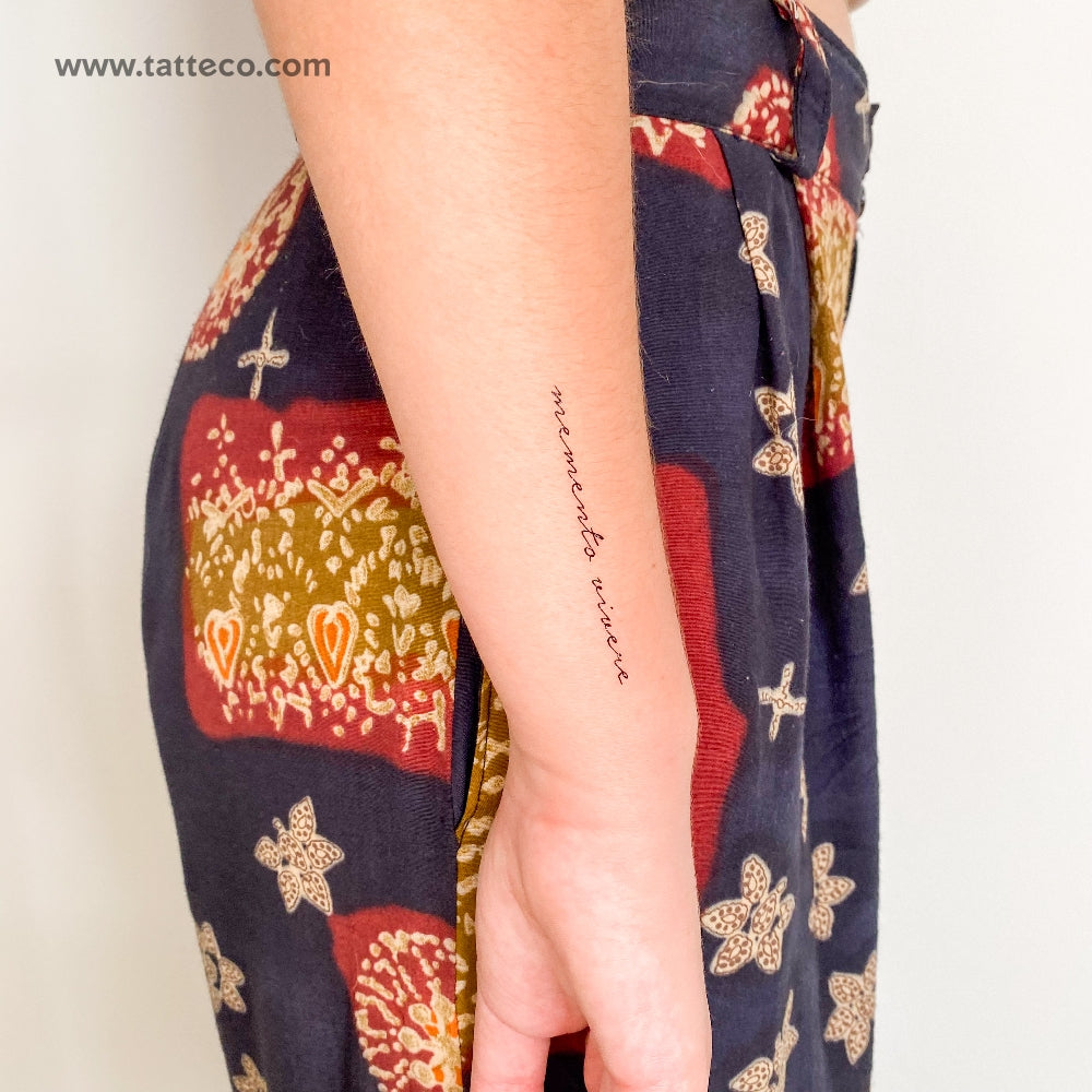 Memento Vivere Temporary Tattoo - Set of 3