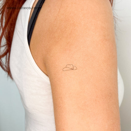 Tiny Cowboy Hat Temporary Tattoo - Set of 3