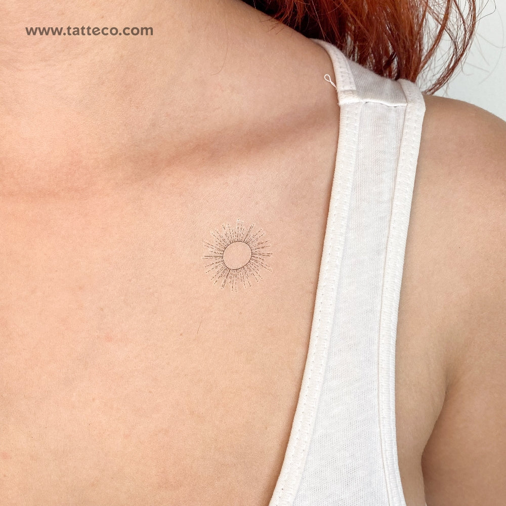 Shining Sun Temporary Tattoo - Set of 3